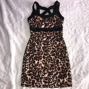 Cheetah print body con dress